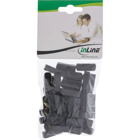 59948G - Protection anti-poussière InLine®, pour prise DVI, noir, paquet de 50