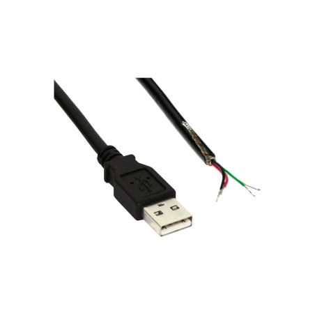 InLine? USB 2.0 Kabel, A an offenes Ende, schwarz, 2m, bulk