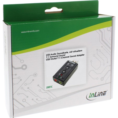 33051C - Carte son audio USB InLine®, avec son surround virtuel 7.1