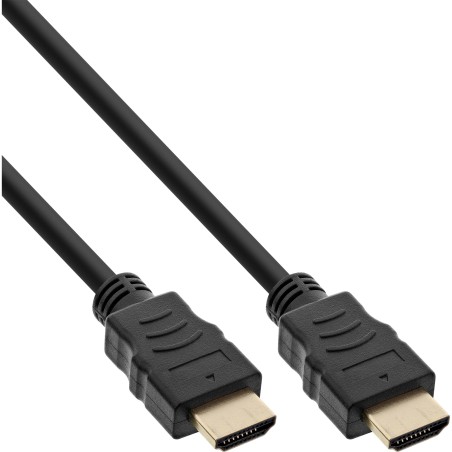 17001P - Câble HDMI haute vitesse InLine® avec Ethernet, ST / ST, noir / or, 1 m