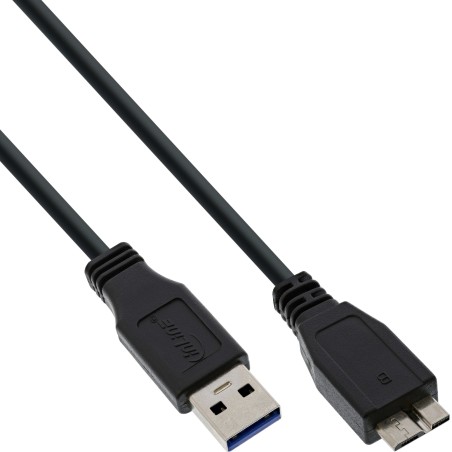 35405 - Câble InLine® USB 3.2 Gen.1, A vers Micro B, noir, 0,5 m