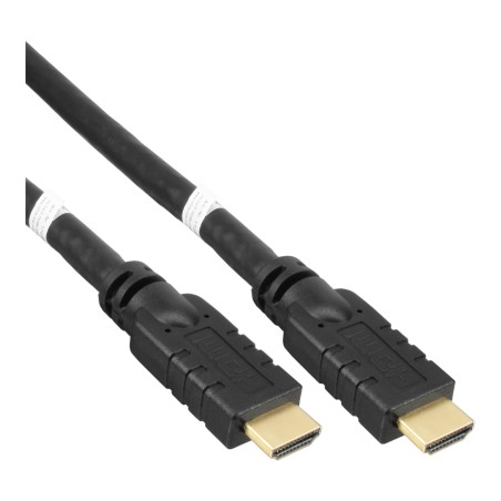 InLine? HDMI-High Speed Kabel mit Ethernet, ST / ST, aktiv, schwarz / gold, 30m