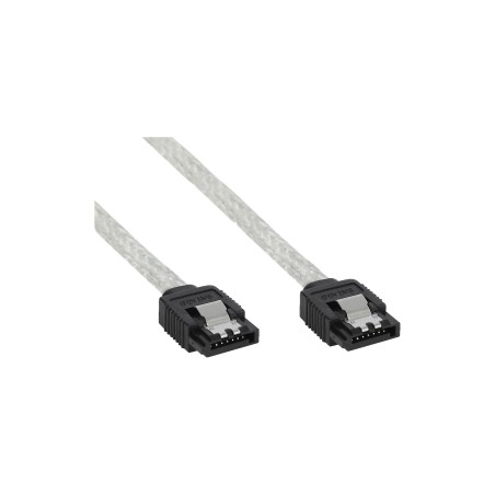 InLine? SATA 6Gb/s Kabel rund, mit Lasche, 0,3m