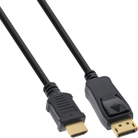 17183 - Câble convertisseur InLine® DisplayPort vers HDMI, noir, 3 m