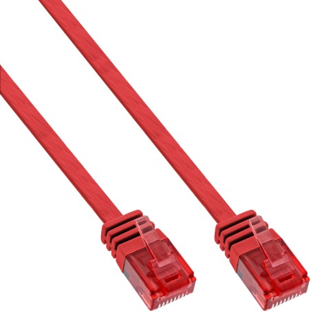 71600R - Câble patch InLine® plat, U/UTP, Cat.6, rouge, 10 m