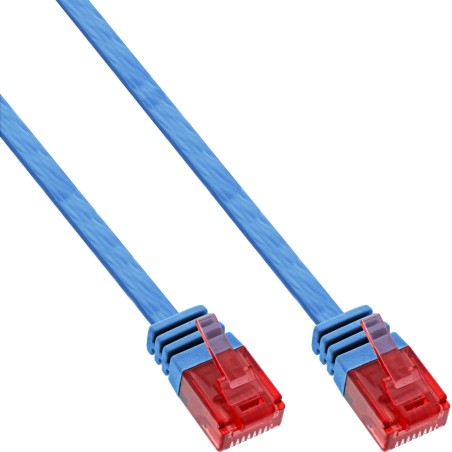 71600B - Câble patch InLine® plat, U/UTP, Cat.6, bleu, 10 m