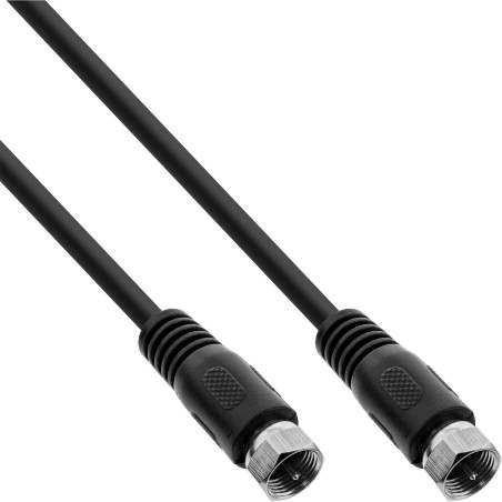 69305S - Câble de connexion InLine® SAT, 2x blindé, 2x connecteur F, 75dB, noir, 5m