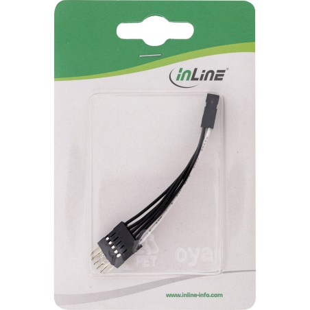 33440K - Connecteur InLine® USB 2.0, interne, 2x fiche mâle à 5 broches vers prise femelle, 0,05 m