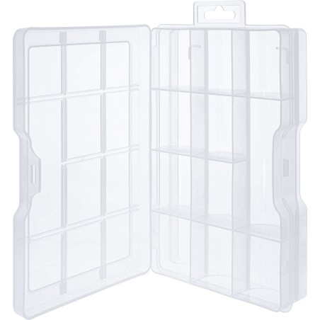 43009B - Boîte pour petites pièces InLine®, 11 compartiments, dimensions : 194x130x35mm, transparent