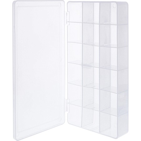 43009E - Boîte pour petites pièces InLine®, 18 compartiments, dimensions : 213x114x35mm, transparent