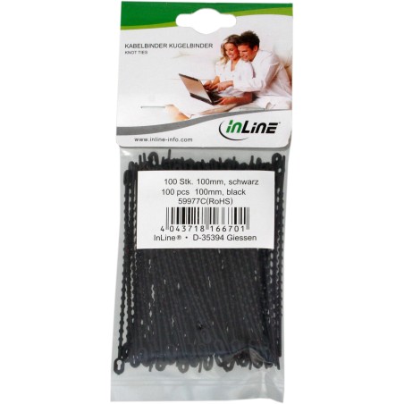 59977C - Colliers à billes InLine® noirs, longueur 100 mm, 100 pièces