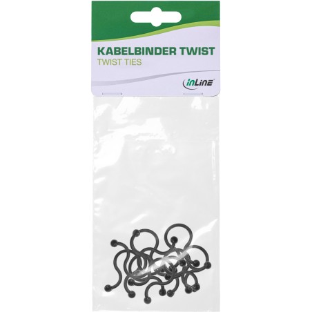 59966K - Colliers de câble InLine® Twist 18-22 mm, noirs, 10 pièces