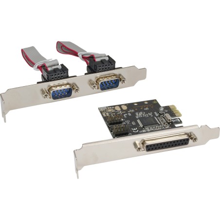 76624C - Carte d'interface InLine®, 1x parallèle 25 broches  2x série 9 broches, PCIe