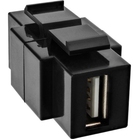 76201T - Insert enfichable InLine® USB 2.0, prise USB A/prise B, boîtier noir