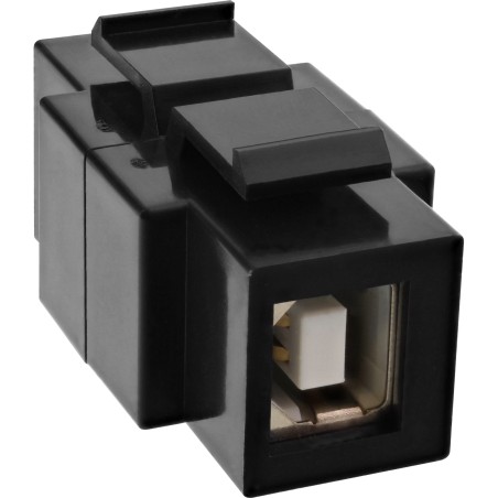 76201T - Insert enfichable InLine® USB 2.0, prise USB A/prise B, boîtier noir