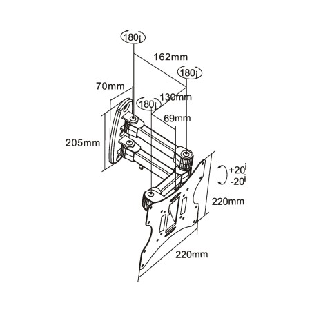 23103A - Support mural InLine® pour TFT/LCD/LED/Plasma, 58-107 cm (23-42), max.