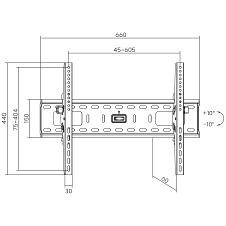 InLine? Wandhalterung, f?r TFT/LCD/LED/Plasma, 81-178cm (32-70), max. 75kg