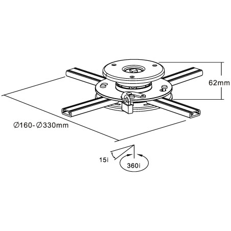 23138A - Support de plafond InLine® pour projecteur, max. 20 kg