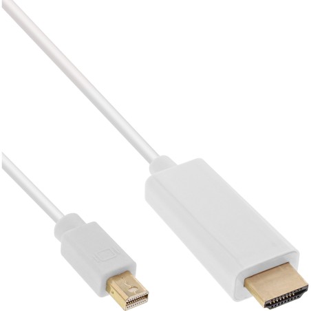 InLine? Mini DisplayPort zu HDMI Konverter Kabel, wei?, 2m, 4K2K, mit Audio