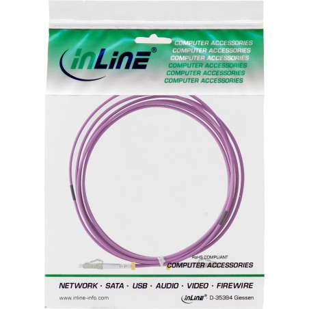 InLine? LWL Duplex Kabel, LC/LC, 50/125?m, OM4, 0,5m