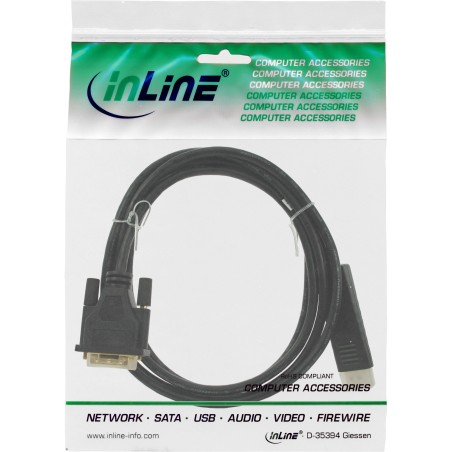 InLine? DisplayPort zu DVI Konverter Kabel, schwarz, 2m