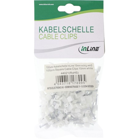 44020 - Serre-câble InLine® carré 8 mm, blanc, 100 pièces