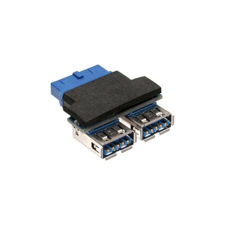 33444I - Adaptateur InLine® USB 3.0, 2x prise A pour post-connexion