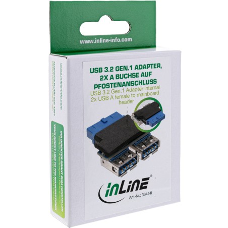 InLine? USB 3.0 Adapter, 2x Buchse A auf Pfostenanschluss