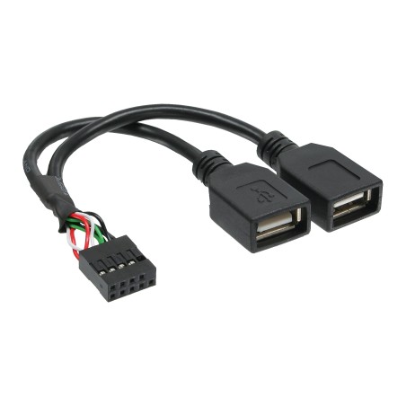 InLine? USB 2.0 Adapterkabel, 2x Buchse A auf Pfostenanschluss