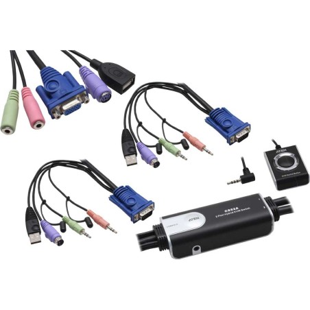 KVM Commutateur, Hybrid, ATEN Petite CS52A, PS/2, USB & Audio