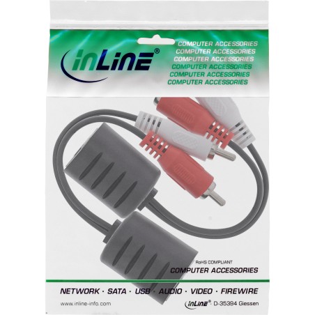 89001 - InLine® Audio via RJ45 passif, 2x fiche RCA / prise RJ45, max. 50 m