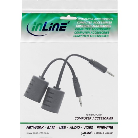 89002 - InLine® Audio via RJ45 passif, 2x fiche jack 3,5 mm / prise RJ45, max. 50 m,