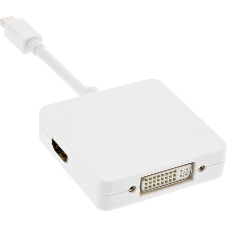 17195I - Câble adaptateur InLine® Mini DisplayPort vers HDMI/DVI/DisplayPort, blanc