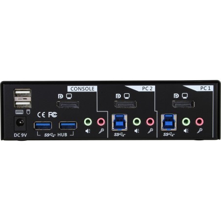 InLine? KVM Desktop Switch, 2-fach, DisplayPort, USB 3.0 Hub, mit Audio