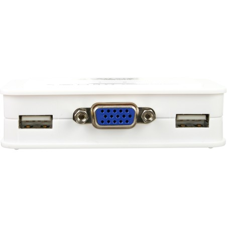 InLine? KVM Switch, 2-fach, VGA, USB, mit Audio, integr. Kabel