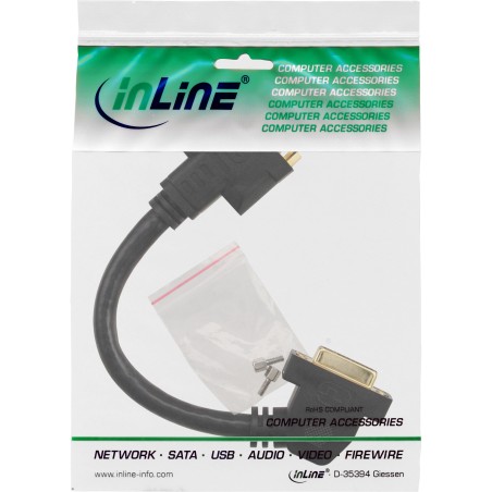 17301G - Câble adaptateur InLine® DVI-I, prise/prise 245, pour installation, contacts dorés