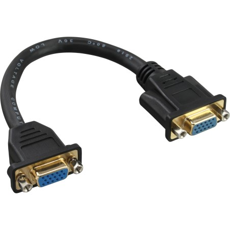 InLine? VGA Adapterkabel, 15pol. VGA BU/BU, zum Einbau, vergoldete Kont., 0,2m