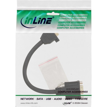 InLine? VGA Adapterkabel, 15pol. VGA BU/BU, zum Einbau, vergoldete Kont., 0,2m