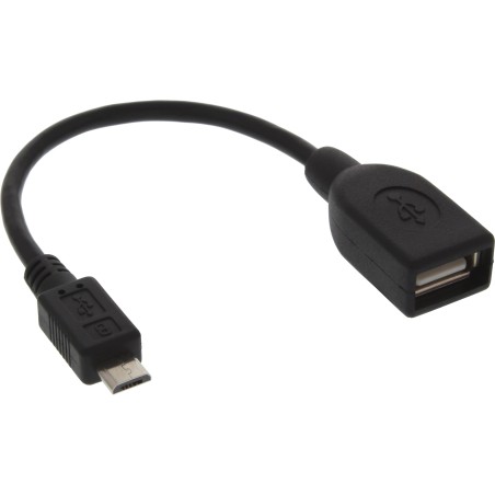 31606 - Câble adaptateur InLine® Micro-USB OTG, fiche Micro-B vers prise USB A, 0,1 m