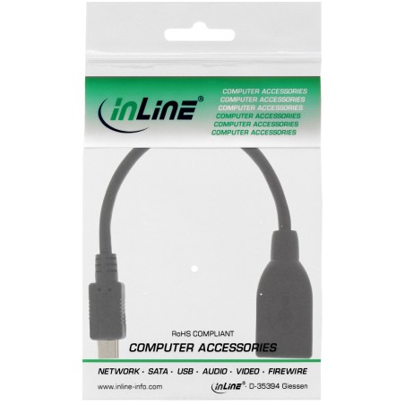 31606 - Câble adaptateur InLine® Micro-USB OTG, fiche Micro-B vers prise USB A, 0,1 m