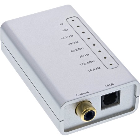 33053I - Adaptateur audio USB HD InLine®, convertisseur USB Hi-Fi vers numérique coaxial/Toslink/I2S