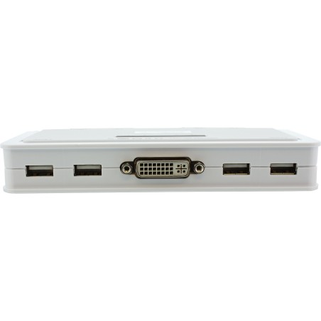 InLine? KVM Switch, 4-fach, DVI-D, USB, mit Audio, integr. Kabel