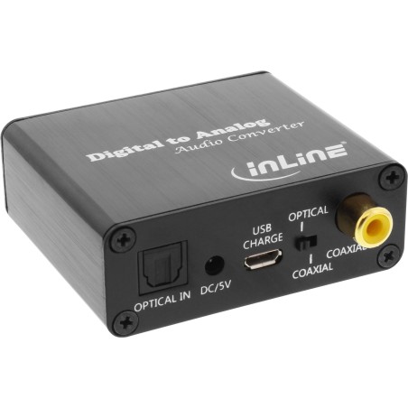 65002K - Convertisseur DA audio InLine®, entrée Toslink et RCA vers sortie stéréo RCA, USB