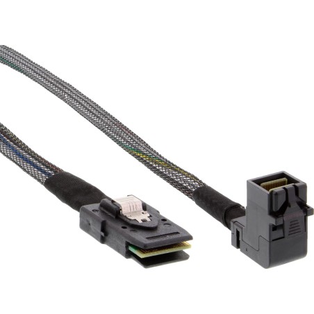 InLine? Mini-SAS HD Kabel, SFF-8643 gewinkelt zu SFF-8087, mit Sideband, 0,5m