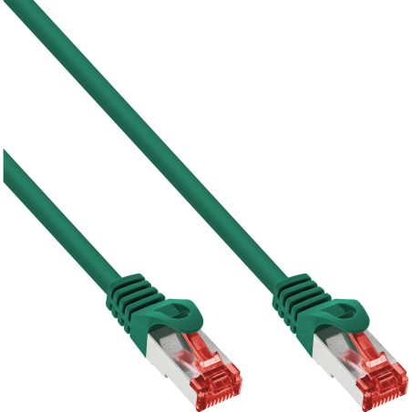 InLine? Patchkabel, S/FTP (PiMf), Cat.6, halogenfrei, Kupfer, gr?n, 15m