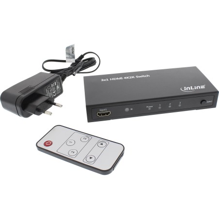 InLine? HDMI Switch / Umschalter, 3 Eing?nge auf 1 Ausgang, 4K2K, 3D, HD Audio