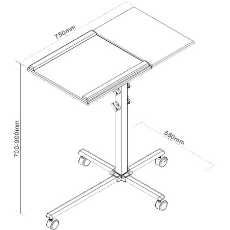 23167A - Chariot pour ordinateur portable/projecteur InLine®, hauteur 70-90 cm