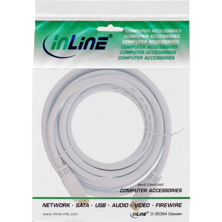 17505W - Câble InLine® HDMI haute vitesse avec Eth., Premium, ST / ST, blanc / or, 5m