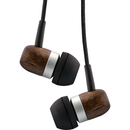 InLine? woodin-ear, In-Ear Headset mit Kabelmikrofon und Funktionstaste, Walnuss