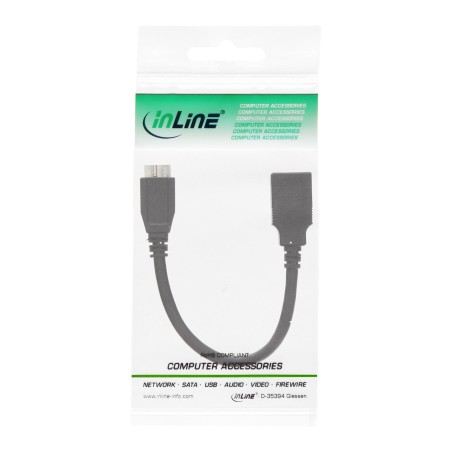 InLine? Micro-USB 3.0 OTG Adapterkabel, Micro-B Stecker an USB A Buchse, 0,15m